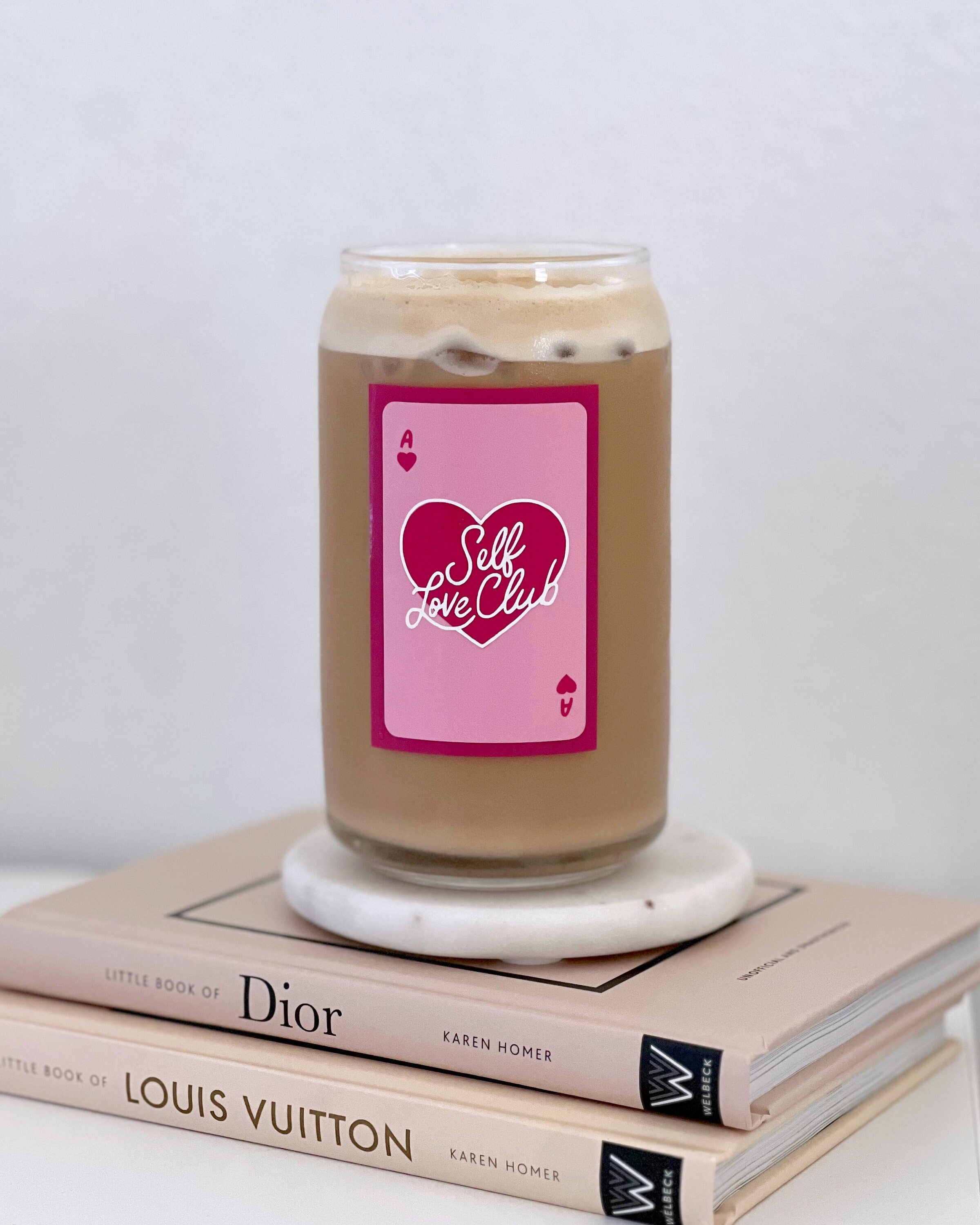 Self love club | Coffee Glass | Beer Pint Glass | 16 oz Glass | Coffee Addicts | Morning Coffee | Iced Coffee | Valentines | Cupid | Love