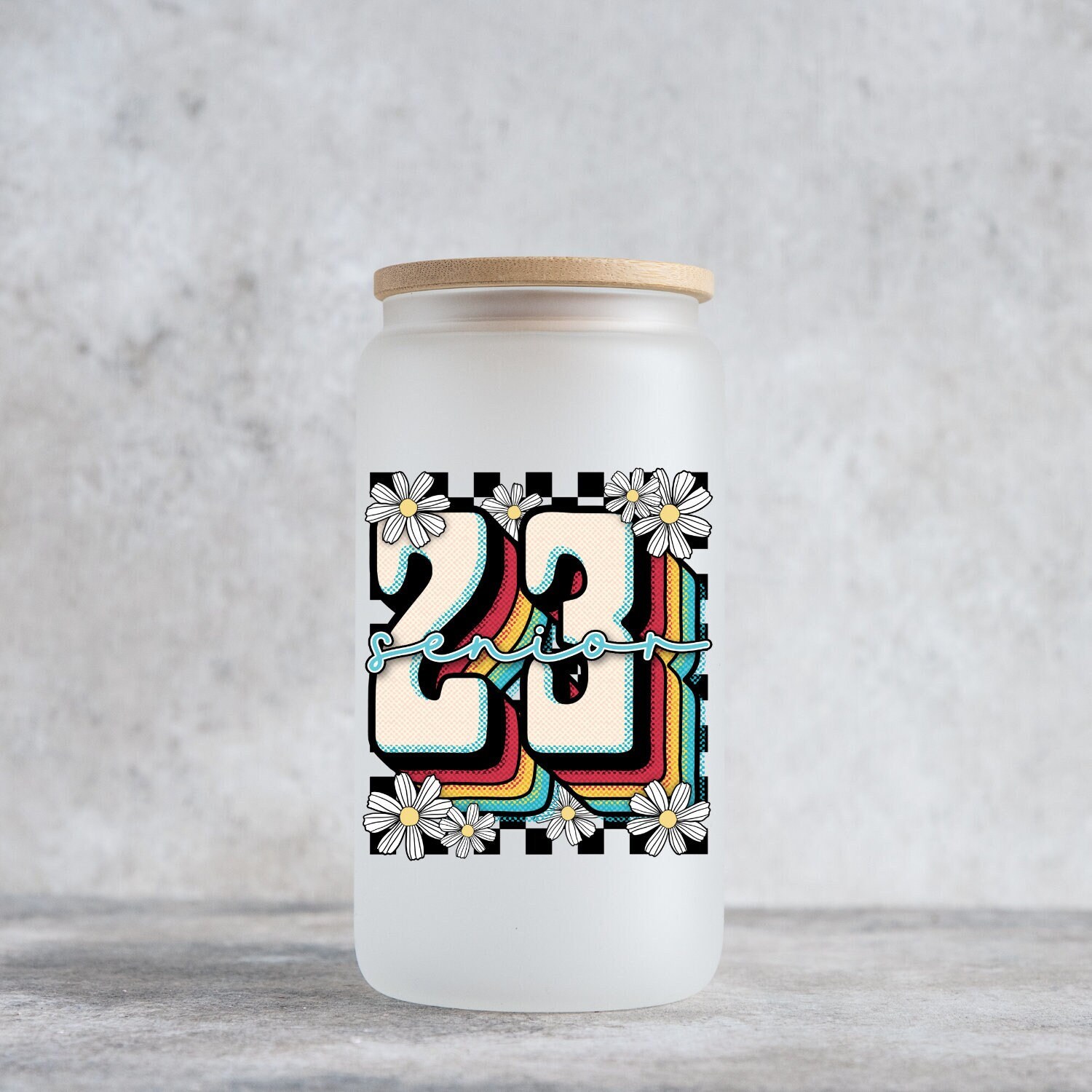 Senior Beer Glass Jar | Graduate Glass Can | 2023 Beer Can Glass | Gift for Grad | Iced Coffee Glass | Gift for Student | 2023 Grad Gift