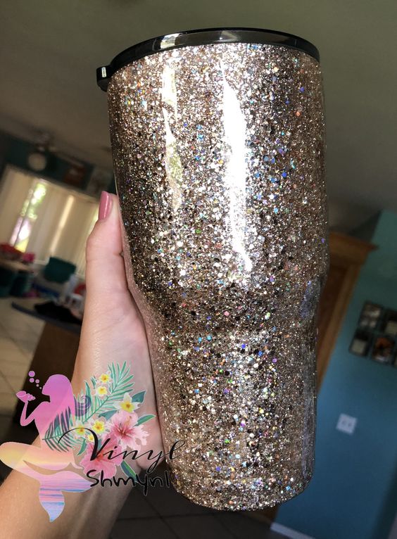 Chunky Silver Glittered Tumbler