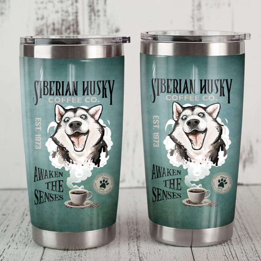 Siberian Husky Dog Coffee Company Steel Tumbler