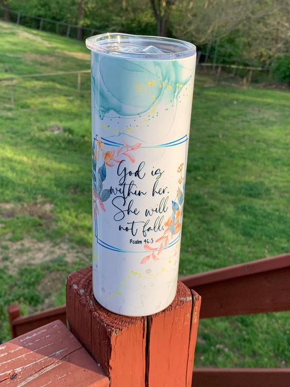 God Is Within Her She Will Not Fall Tumbler, Faith Tumbler, Christian Tumbler, Gospel Tumbler, Bible Verse Tumbler