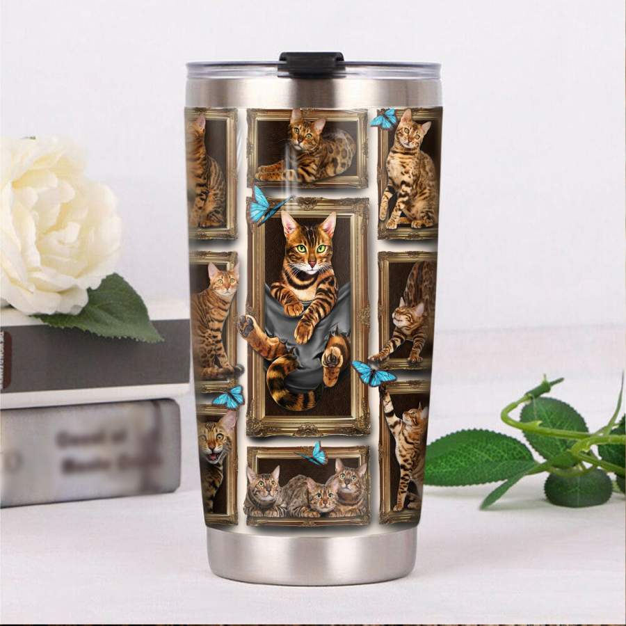 Bengal Cat Steel Tumbler MR1803 68O59