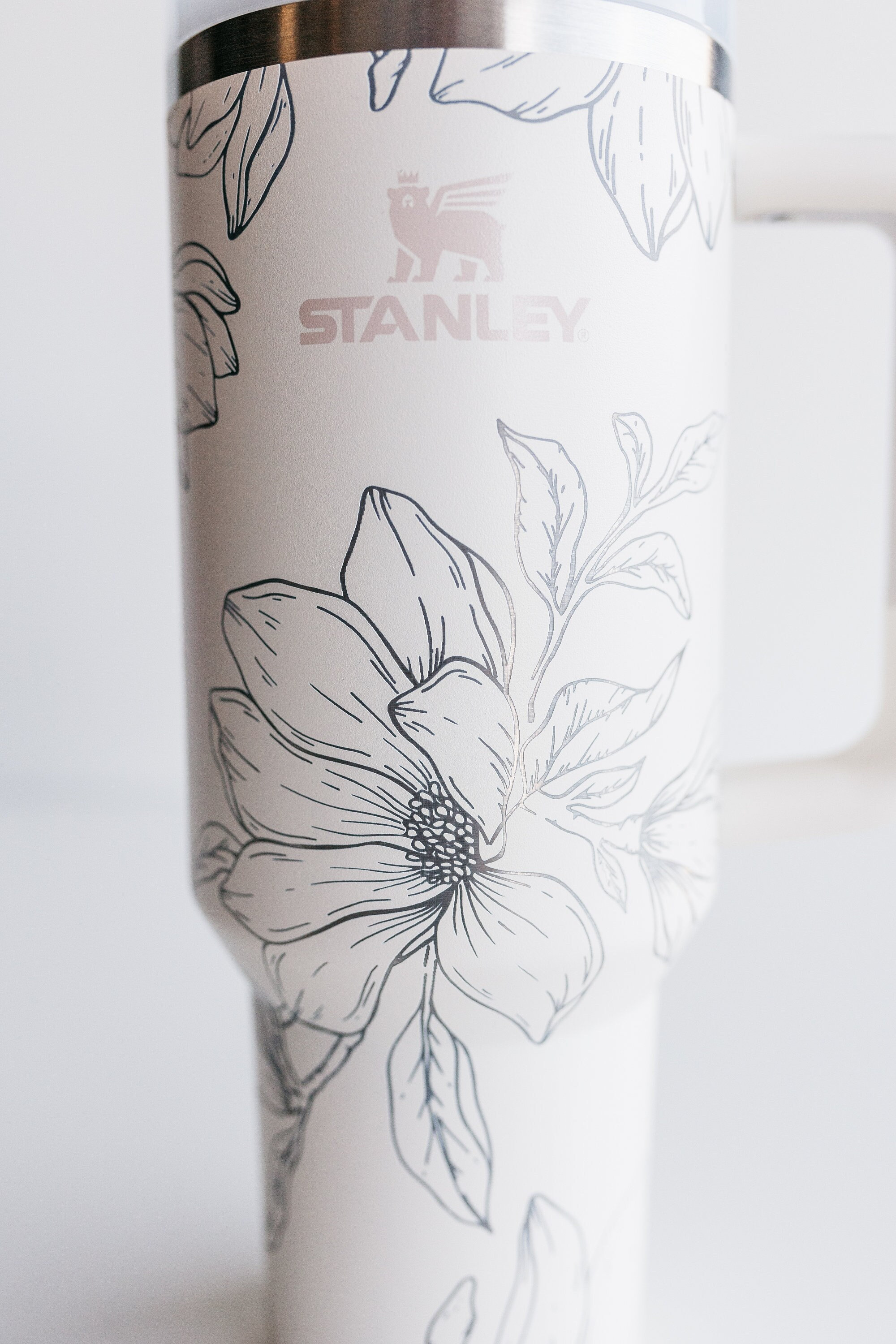 Stanley 40oz tumbler | Custom  Engraved with Magnolia Florals