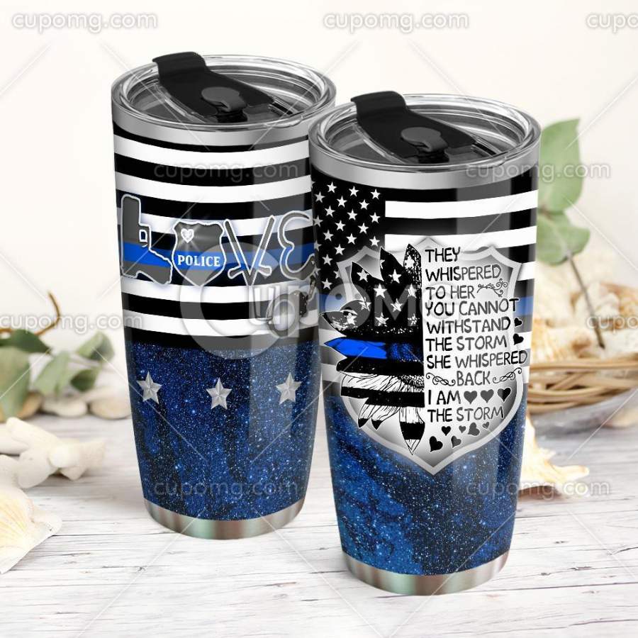 Female police officer stainless steel tumbler HG32316