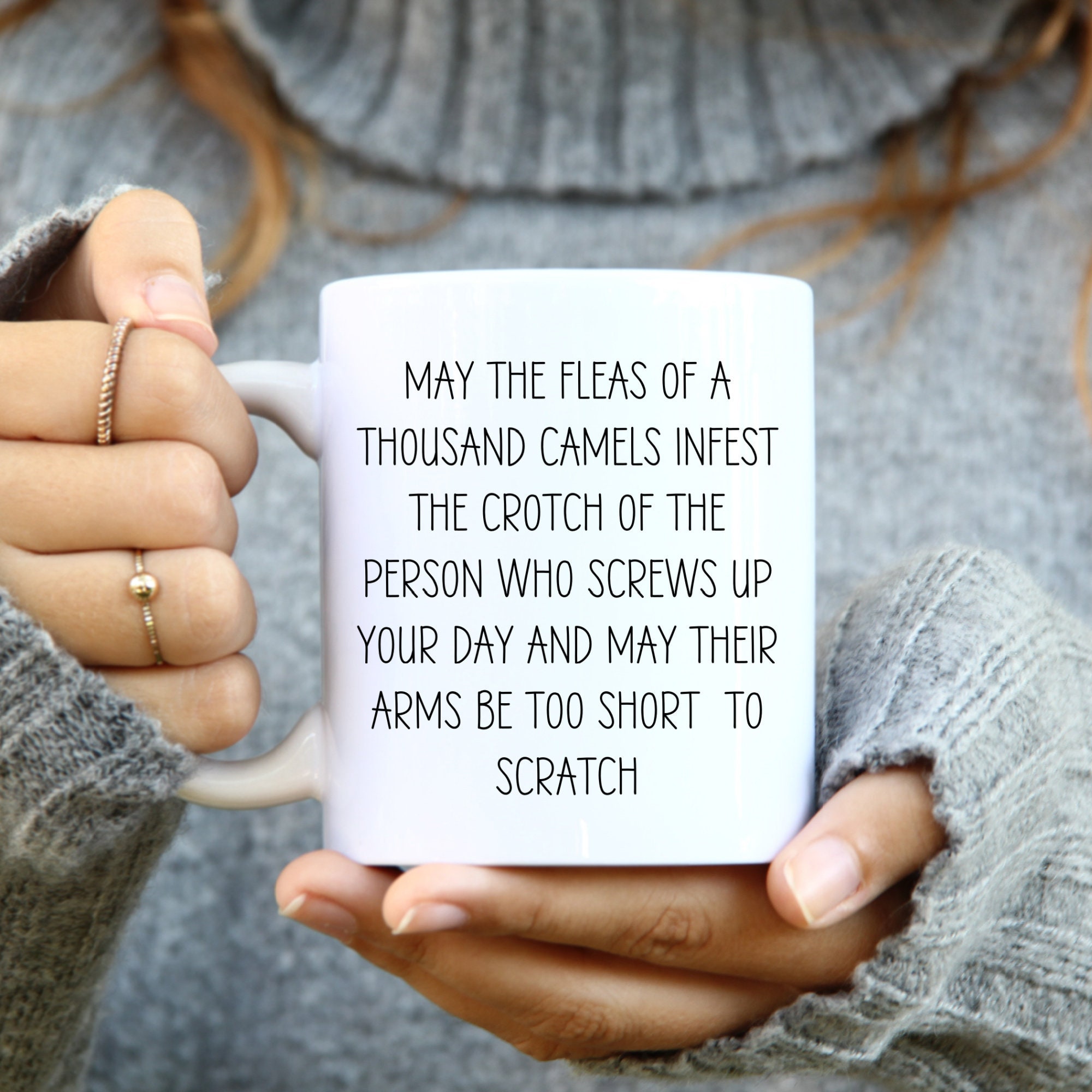 Funny Coworker Mug May the Fleas of Thousand Camels Mug Funny Coworker Gifts Work Coffee Cup Funny Boss Gifts