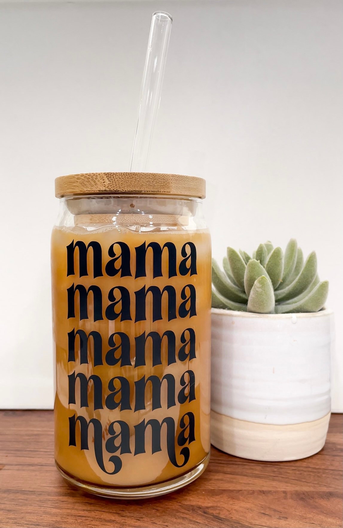 Mama Beer Can glass, Mama Iced Coffee glass, Can glass cup