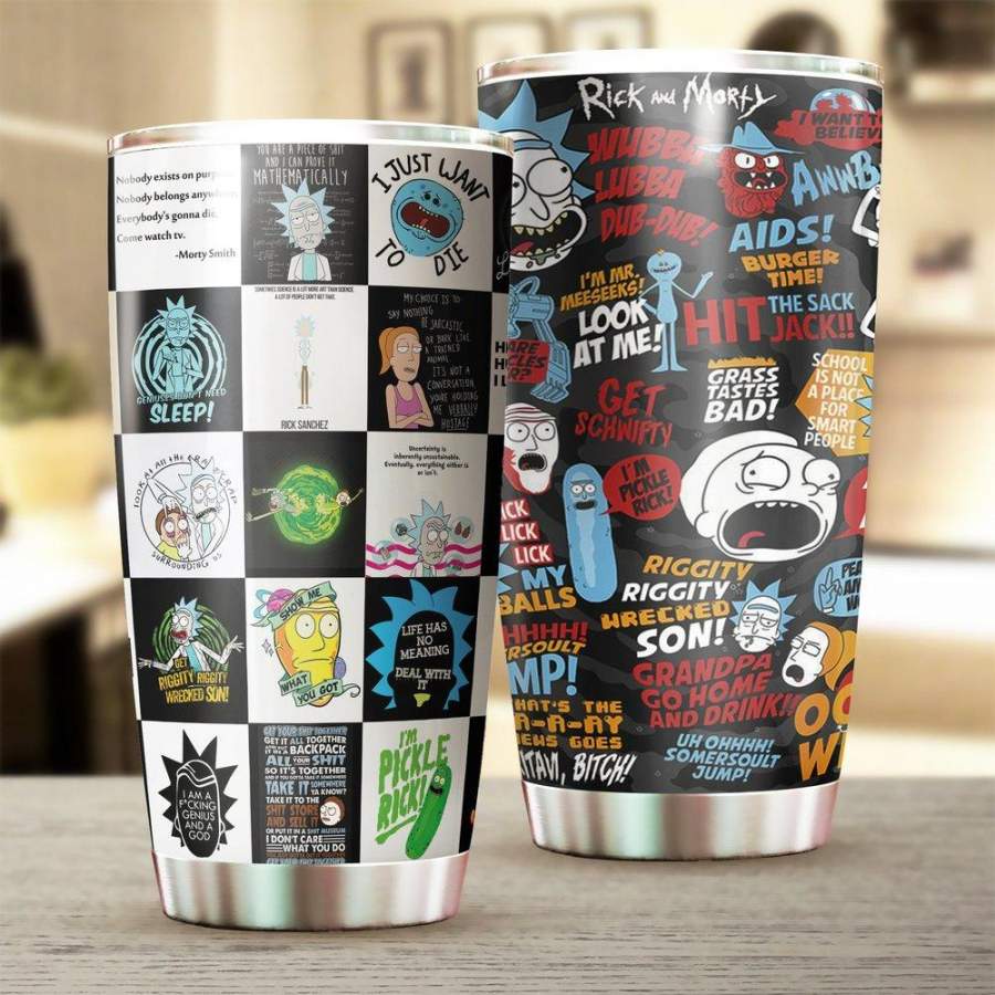 Rick and Morty 02 Stainless Steel Tumbler 20 Oz, Rick and Morty 02 Stainless Steel Mug Cartoon