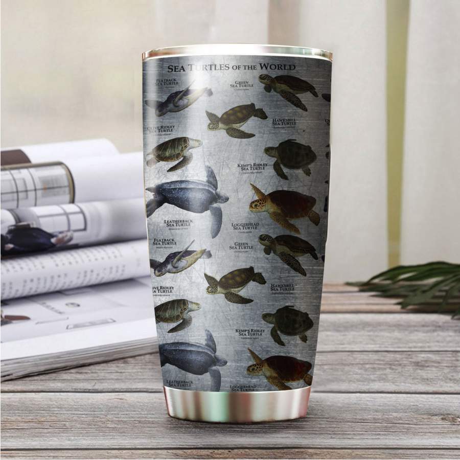 Sea Turtles Of The World Stainless Steel Tumbler