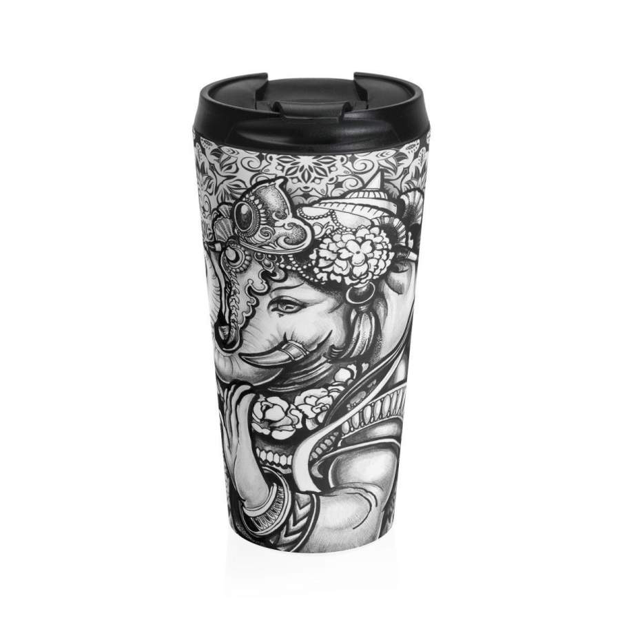 Stainless Steel Travel Mug, Boho Bohemian Hippie Travel Mug, All Over Print Steel Mug, 15 Ounce Tumbler, 15oz Travel Mug Tumbler Drinkware