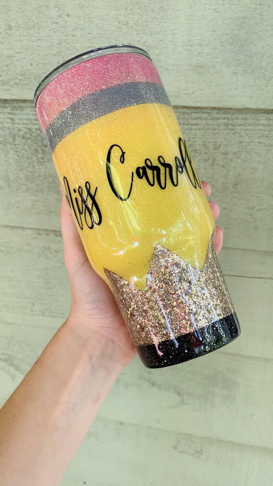 Pencil Glitter Tumbler