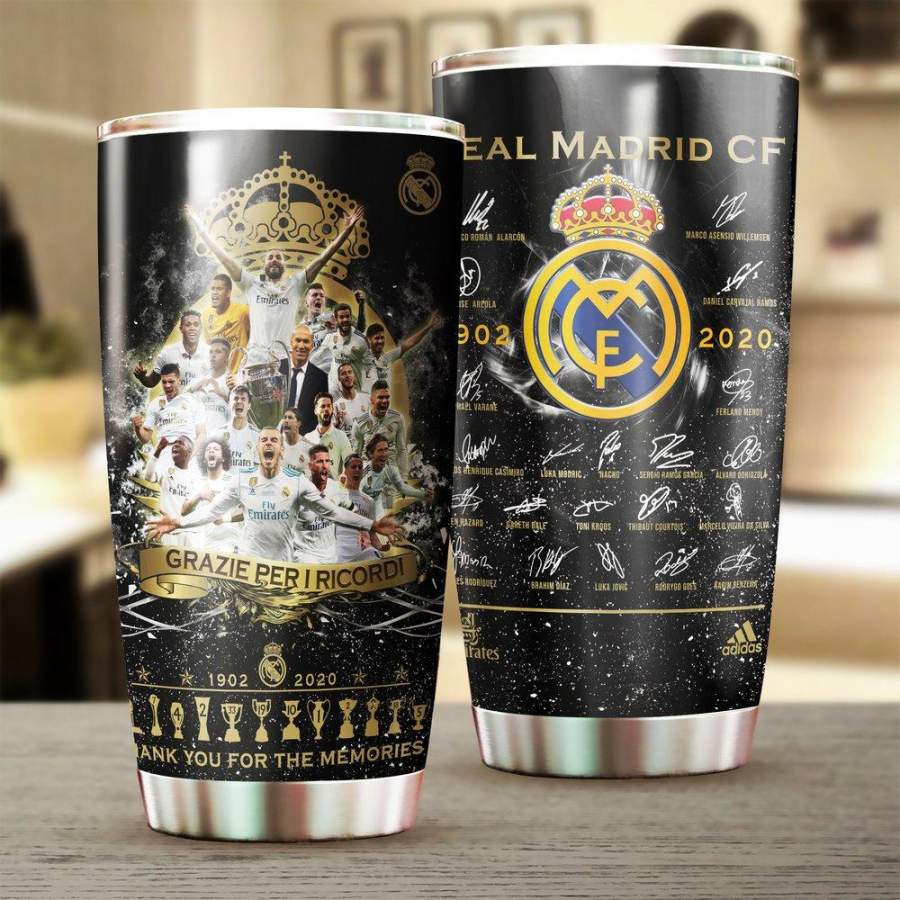 [Stainless Steel Tumbler] SPA112 Real Madrid CF Thank You For The Memories Members Tumbler 20 Oz Double-walled Stainless Steel Tumbler