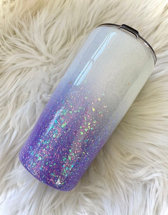 Lavender Glitter Ombre Tumbler