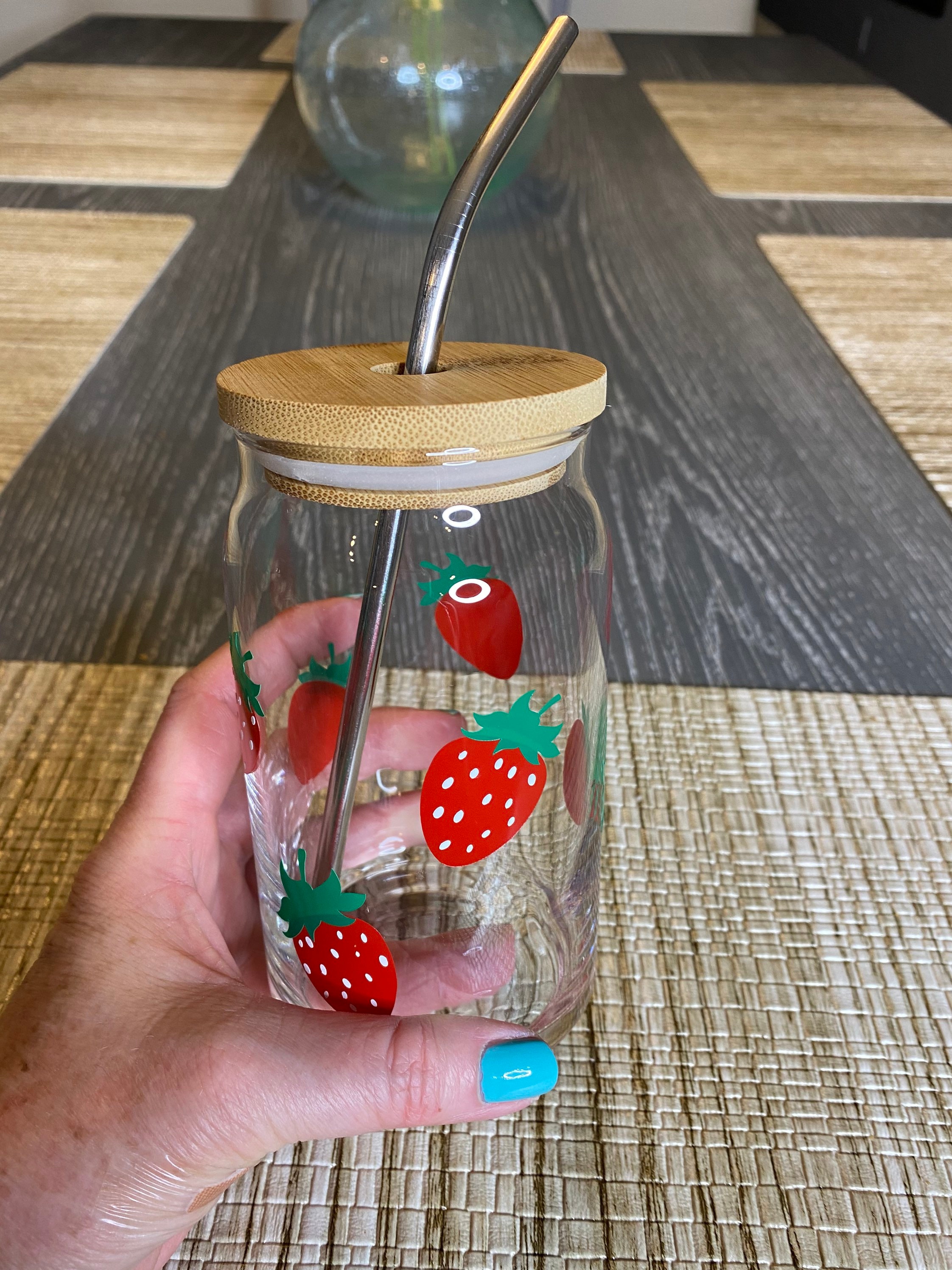 Strawberry Soda Can Glass