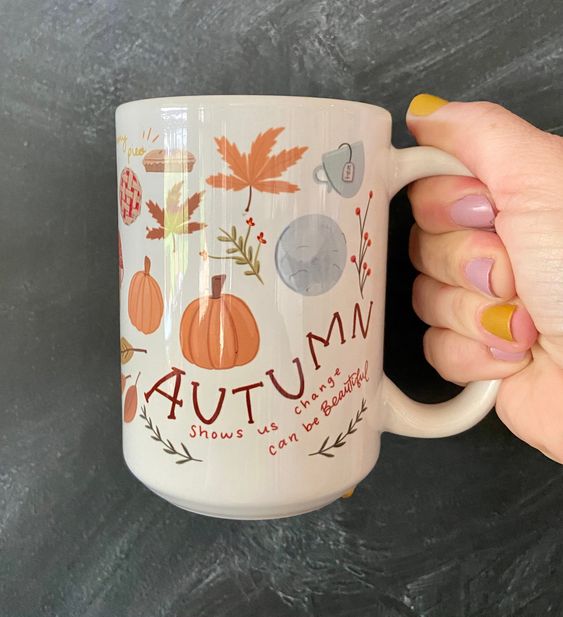 autumn shows us change can be beautiful mug