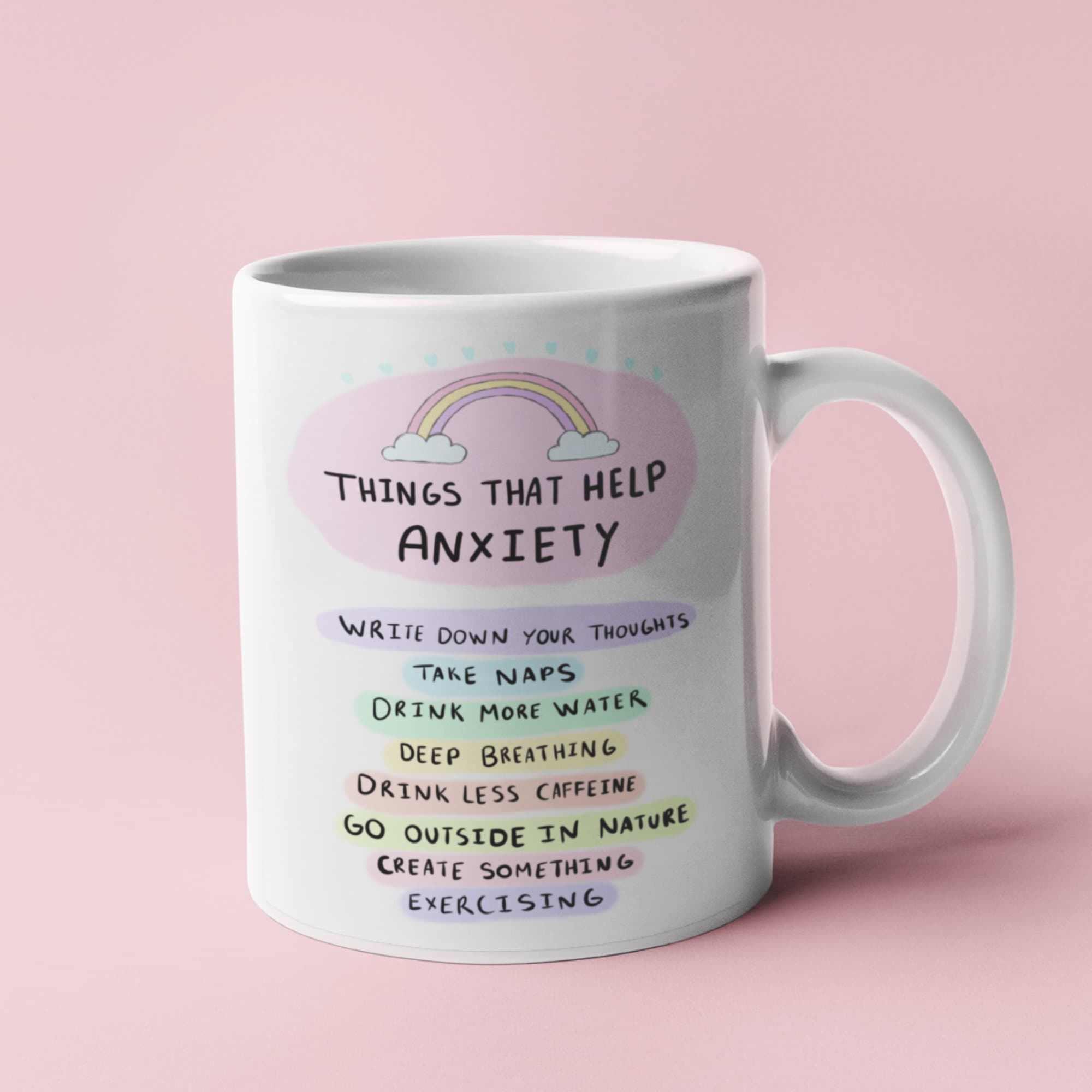 Things That Will Help Anxiety, Motivational Mug, Self Love Mug, Anxiety Mug, Mental Health, Get Will Gift, Positivity Mug, Positivity Gift