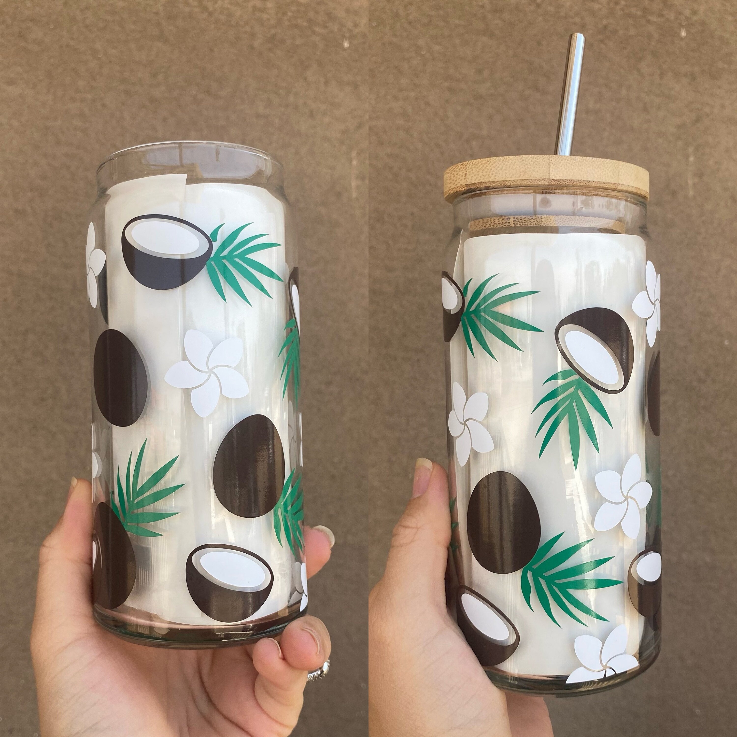 Coconuts Beer Glass Can, Coconuts Glass Can, Libbey Beer Glass Can, Coconut Wrap Svg, Fruit Tumbler, Iced Coffee Cup, Cocout Cup, Flowers