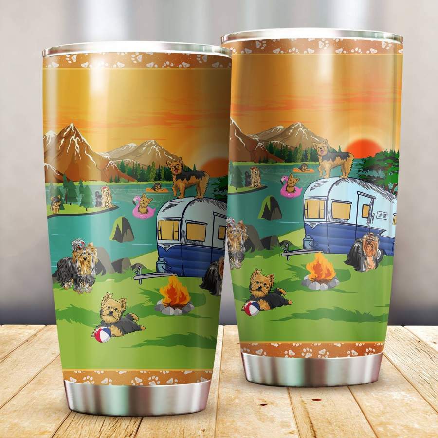 Yorkshire Terrier Camping Stainless Steel Insulated Tumbler Cups