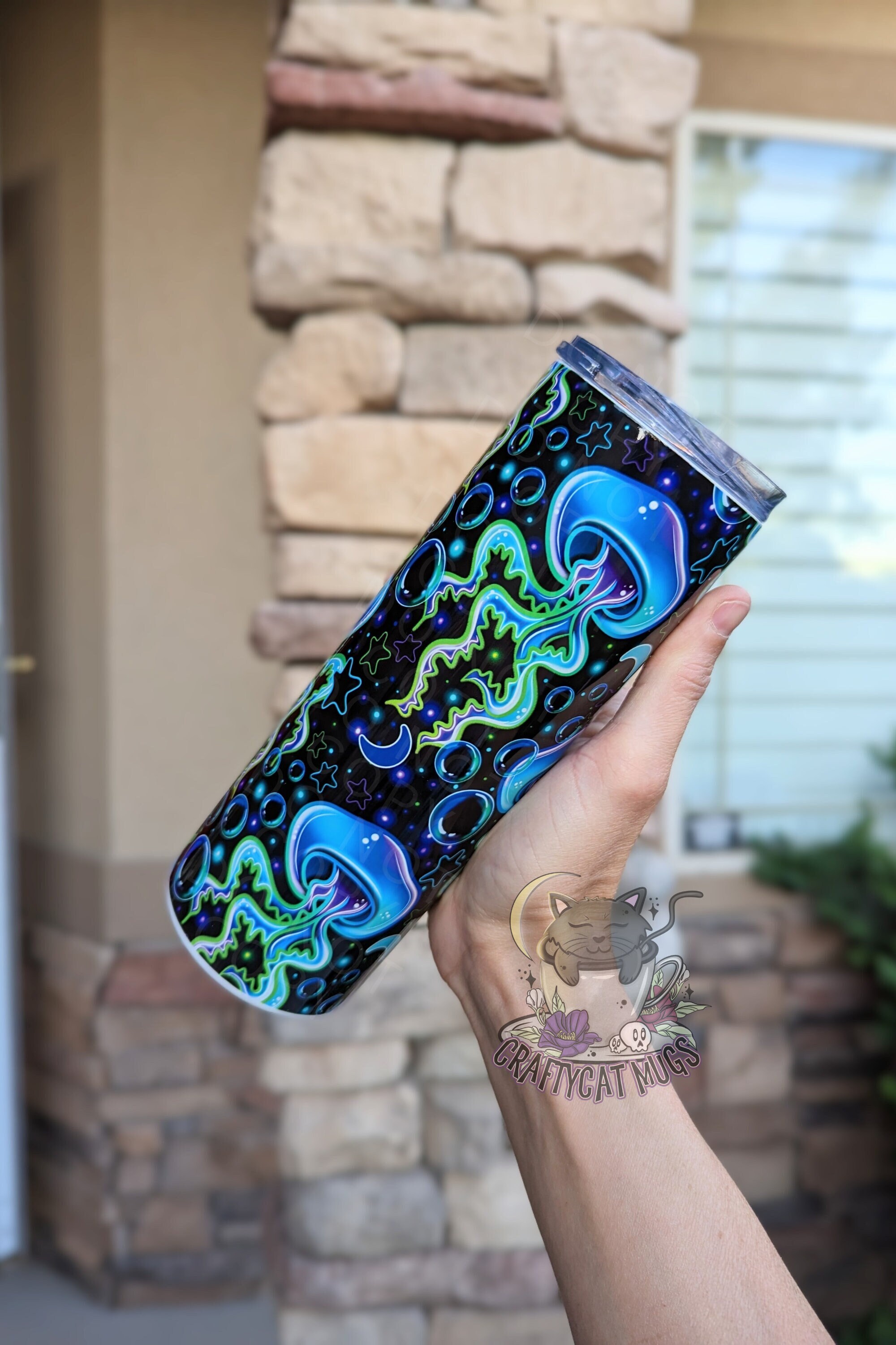 Neon Jellyfish Tumbler | Cute Jellyfish Cup | Beach Mug