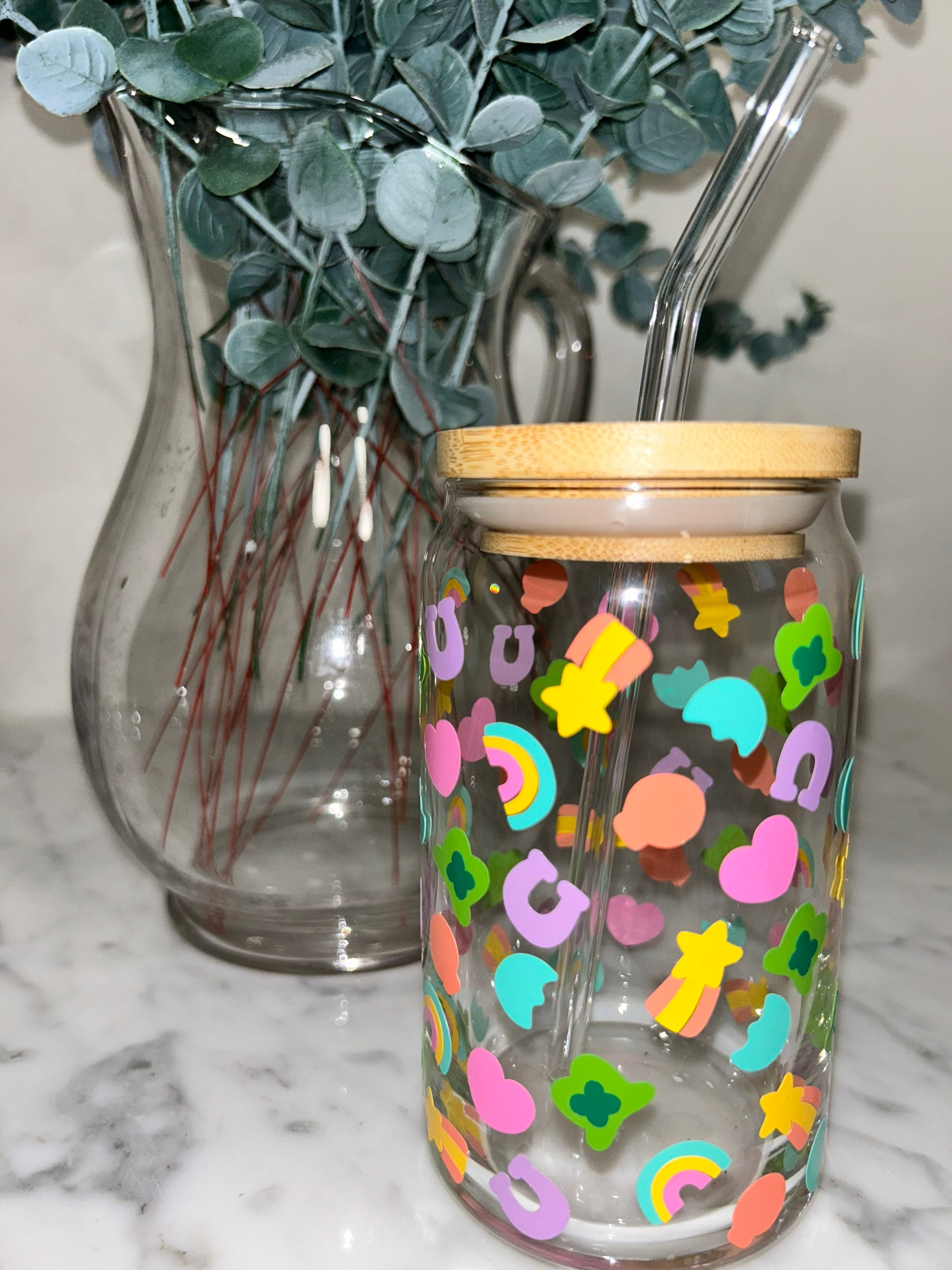 Lucky Charms Beer Can Glass, St Patricks Day Glass Coffee Glass