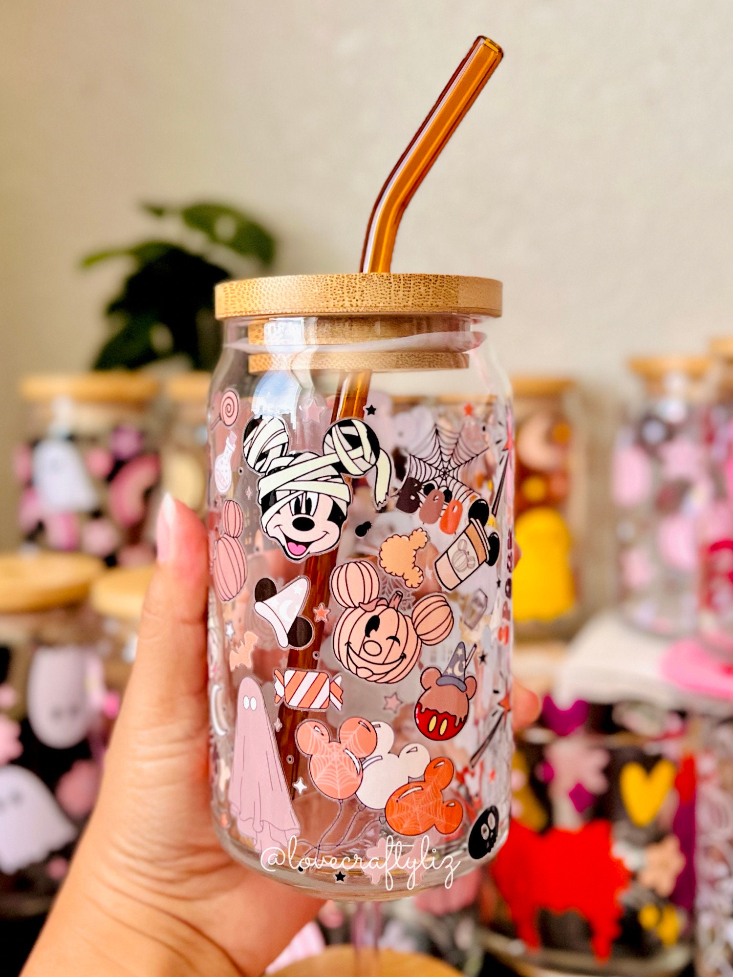 Disney Halloween 16oz Beer Can Glass | Fall Cup | Iced Coffee | Spooky | Gift | Autumn| Minnie | Boo | Mickey | Mouse | Ghost | Pumpkin