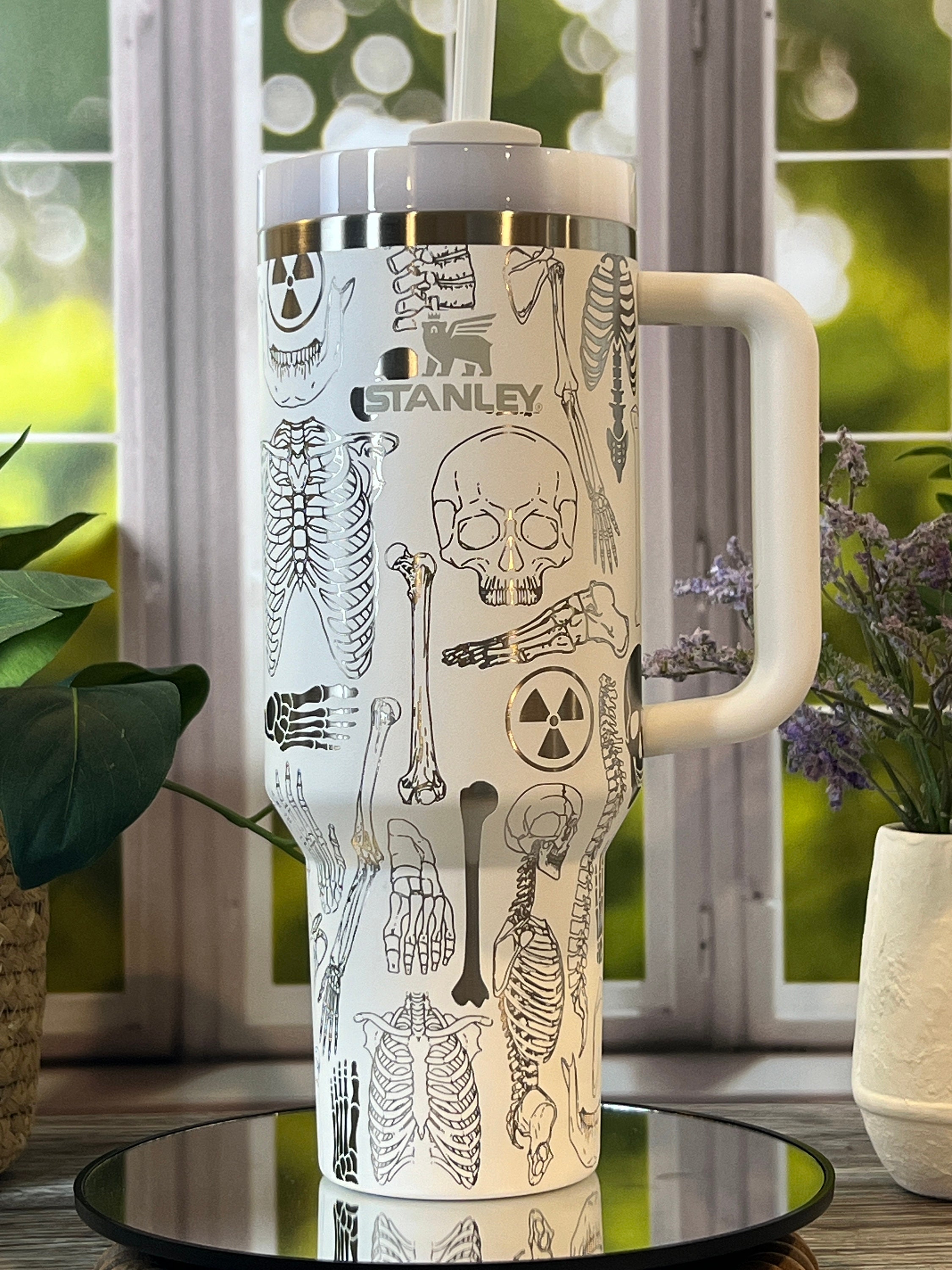 Radiology Laser Engraved 40oz Tumbler with Handle Lid and Straw, Custom Engraved Seamless Tumbler, Double Wall Insulated Cup