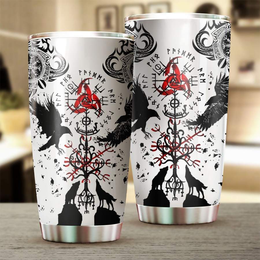 Vikings Tattoo Stainless Steel Tumbler | Insulated Steel Tumbler | Stainless Steel Tumbler | Double Wall Insulated Tumbler