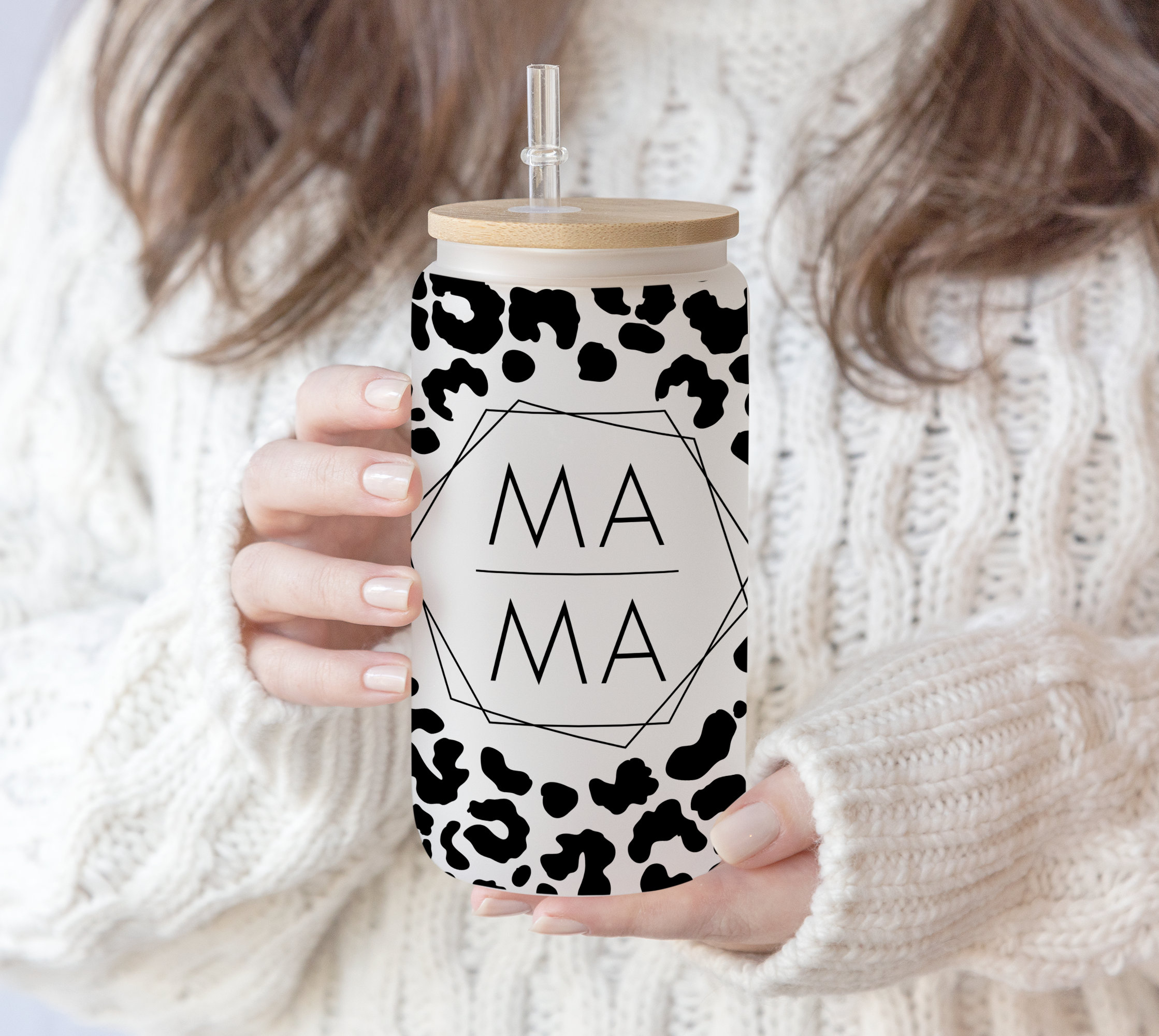 4 files 16 oz Libbey Glass Can Tumbler Sublimation Design Bundle Leopard Mama print Leopard ,animal print, Sublimation Design mom mother day