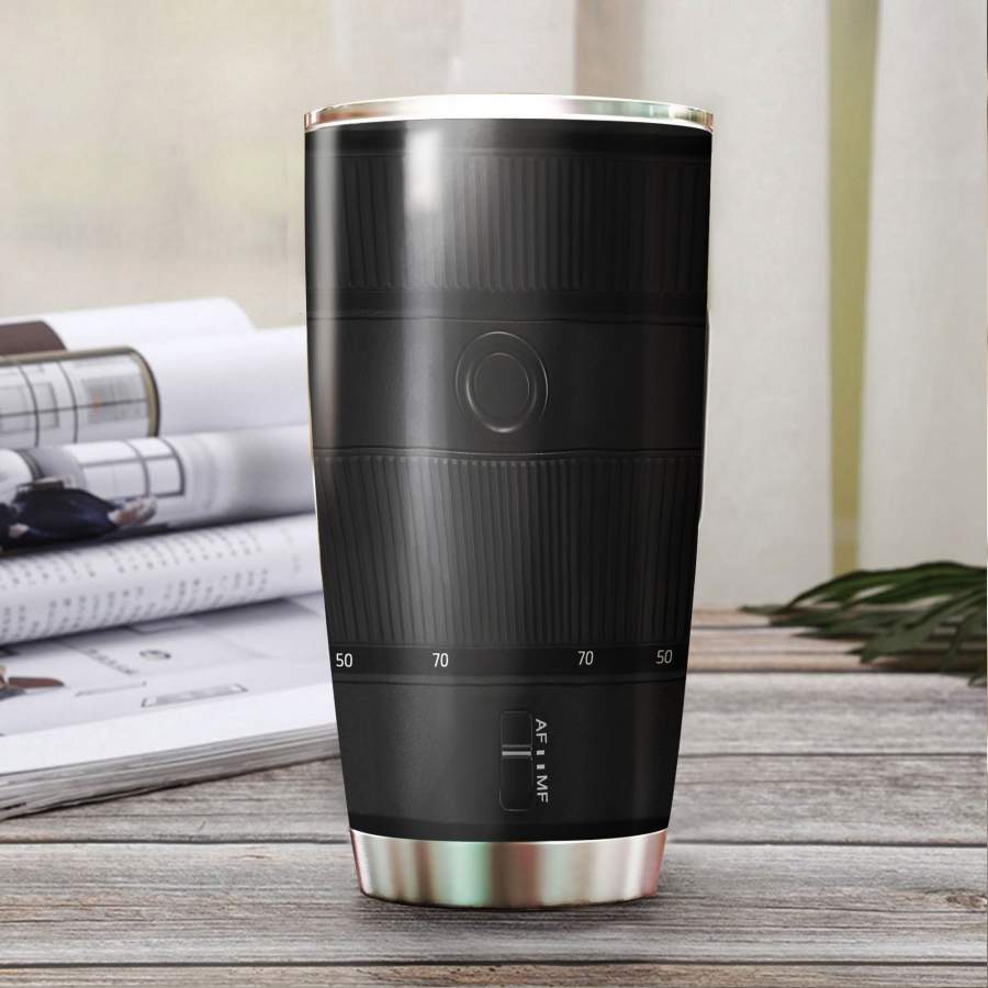 Camera Lens Top Stainless Steel Tumbler