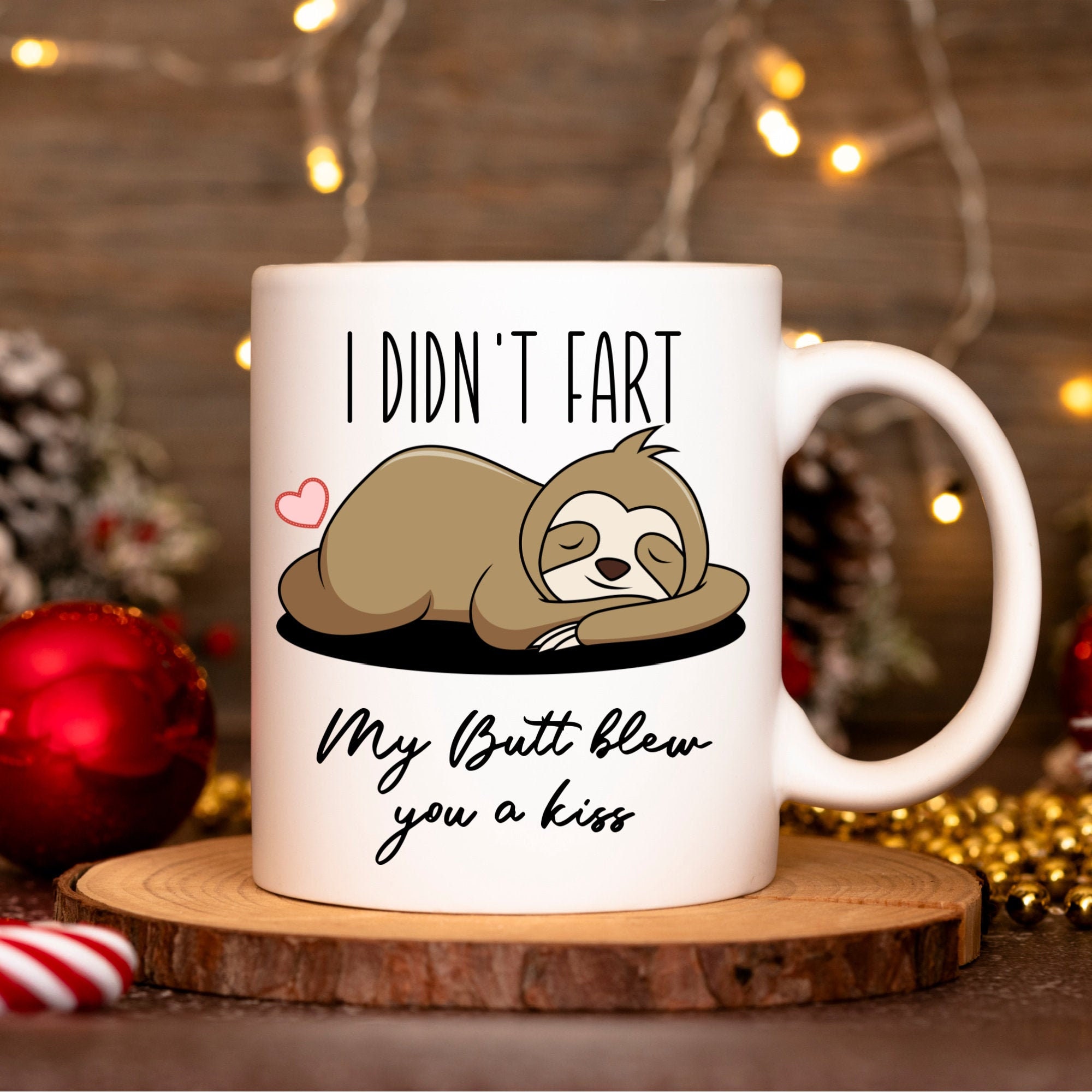 Valentines Day Gift for Him, Anniversary Gift for Boyfriend Funny Sloth Fart Mug Birthday Gift for Him Birthday Gift for Boyfriend