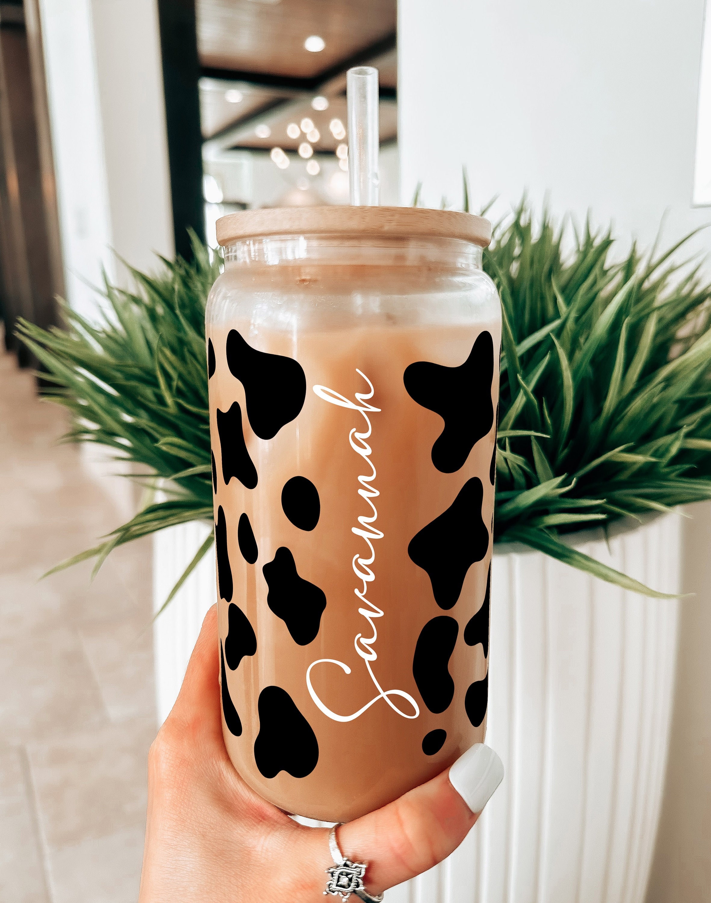 Cow Print Cup With Name, Pink Cow Cup Personalized, Soda Can Glass Cow Print Glass Beer Can, Cow Print Cup With Straw Pink Cow Glass Tumbler