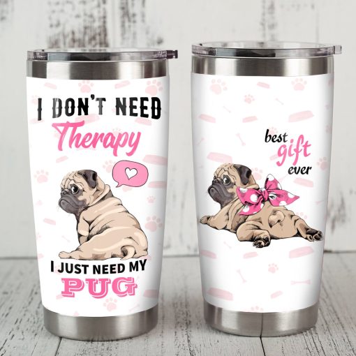 Pug Dog Steel Tumbler, Gift For Friend, 40Th Birthday Gift Ideas, Gift For Wife, Good Gifts For Mom, New Dad Gifts, Gifts For Grandma