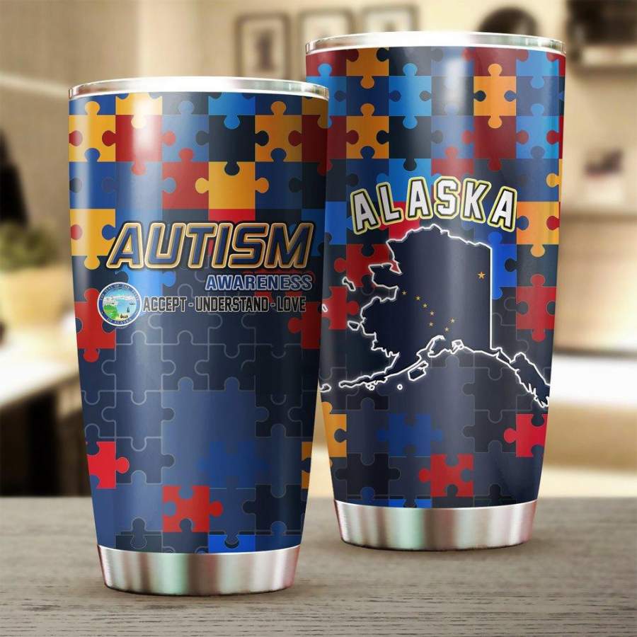 [Stainless Steel Tumbler] STA101 Alaska State Stainless Steel Tumbler Alaska State Stainless Steel Mug Father’s Day gifts, Mother’s Day gift