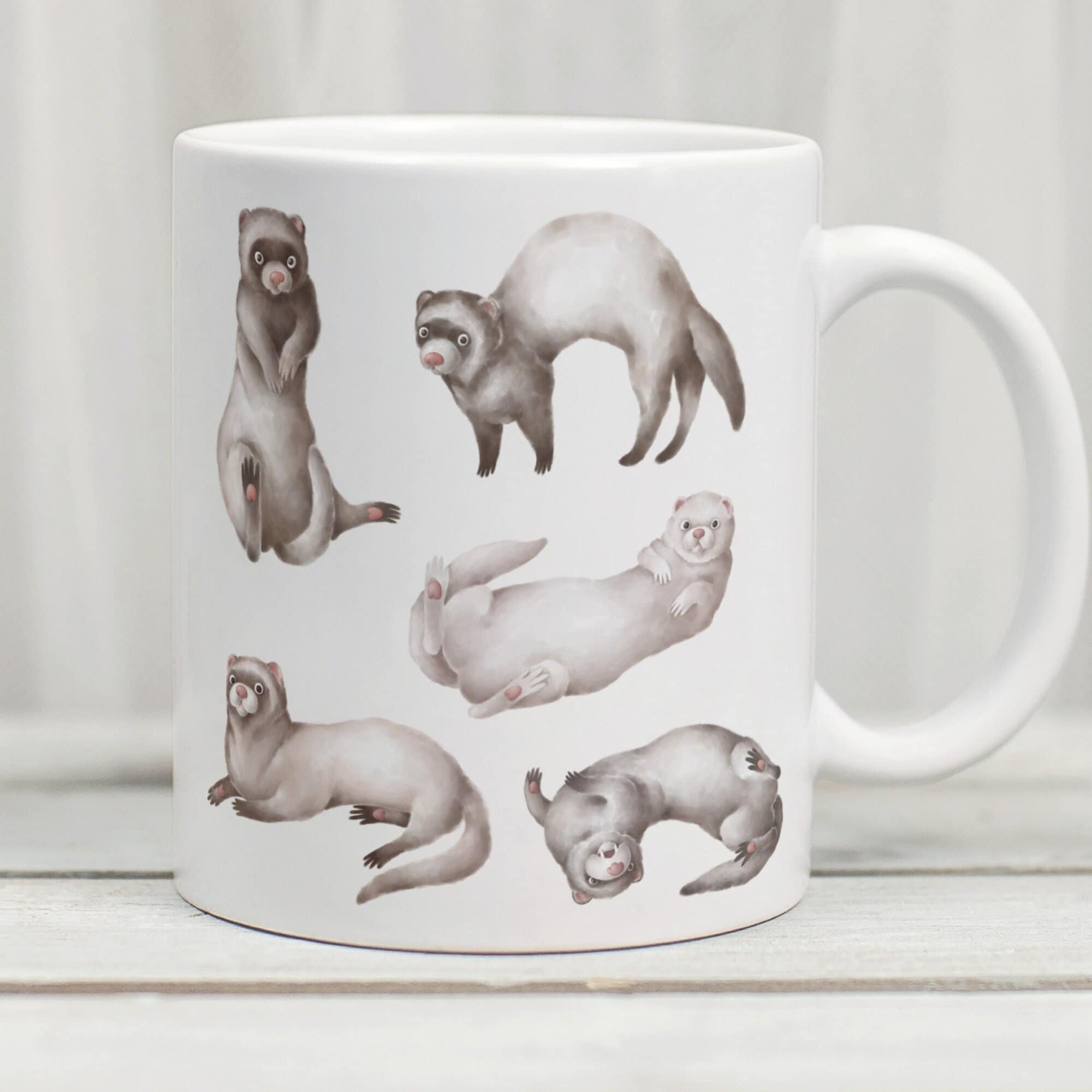 Ferret Mug, Ferret Present, Ferret Coffee Cup, Gift For Ferret Lover, Ferret Owner Gift, I love Ferrets, Ferret Gifts, Cute Ferret Gift