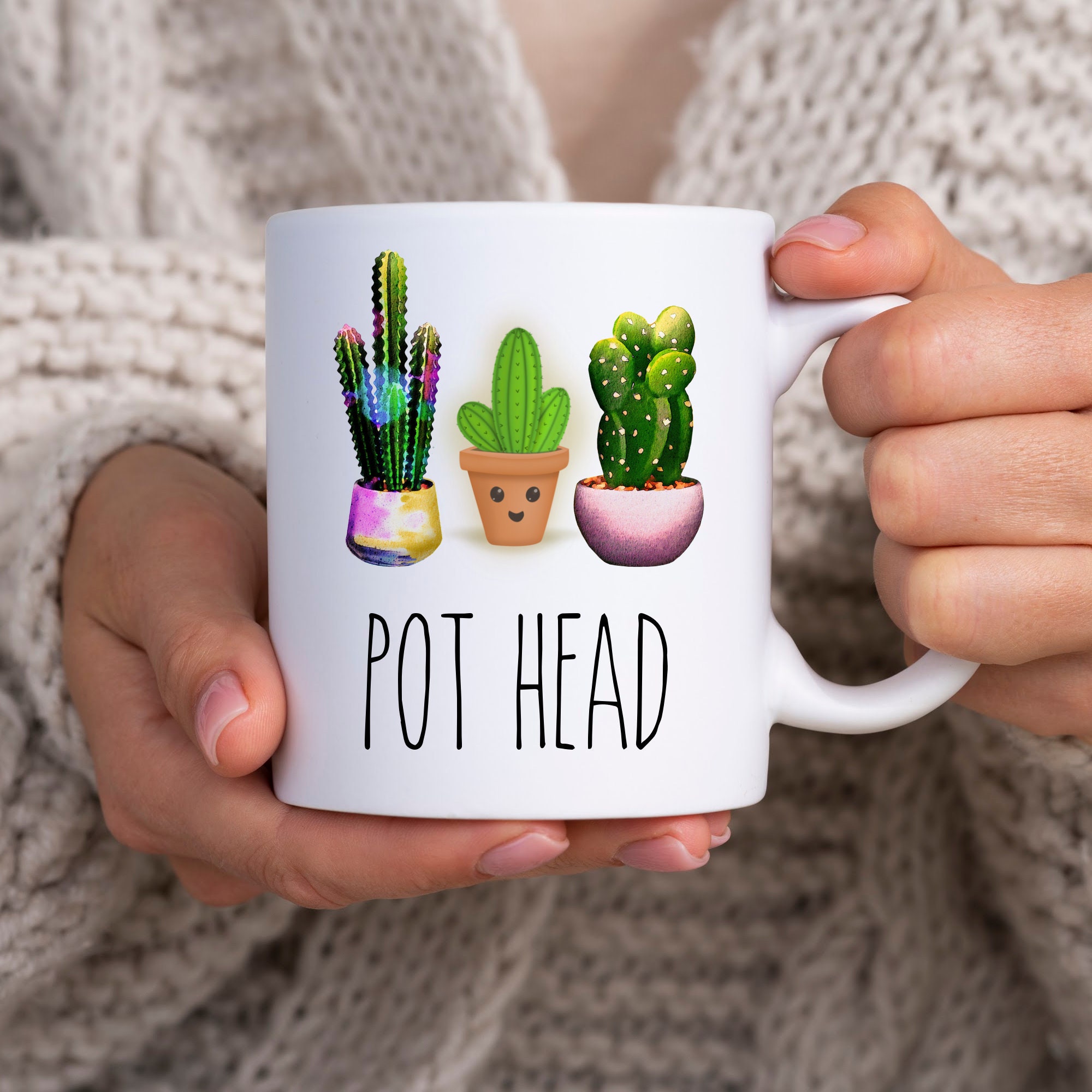 Funny Plant Lover Gift, Pot Head, Plant Lover Mug, Crazy Plant Lady Cup, Botanical Mug, plantaholic, cactus mug, House Plants Gifts