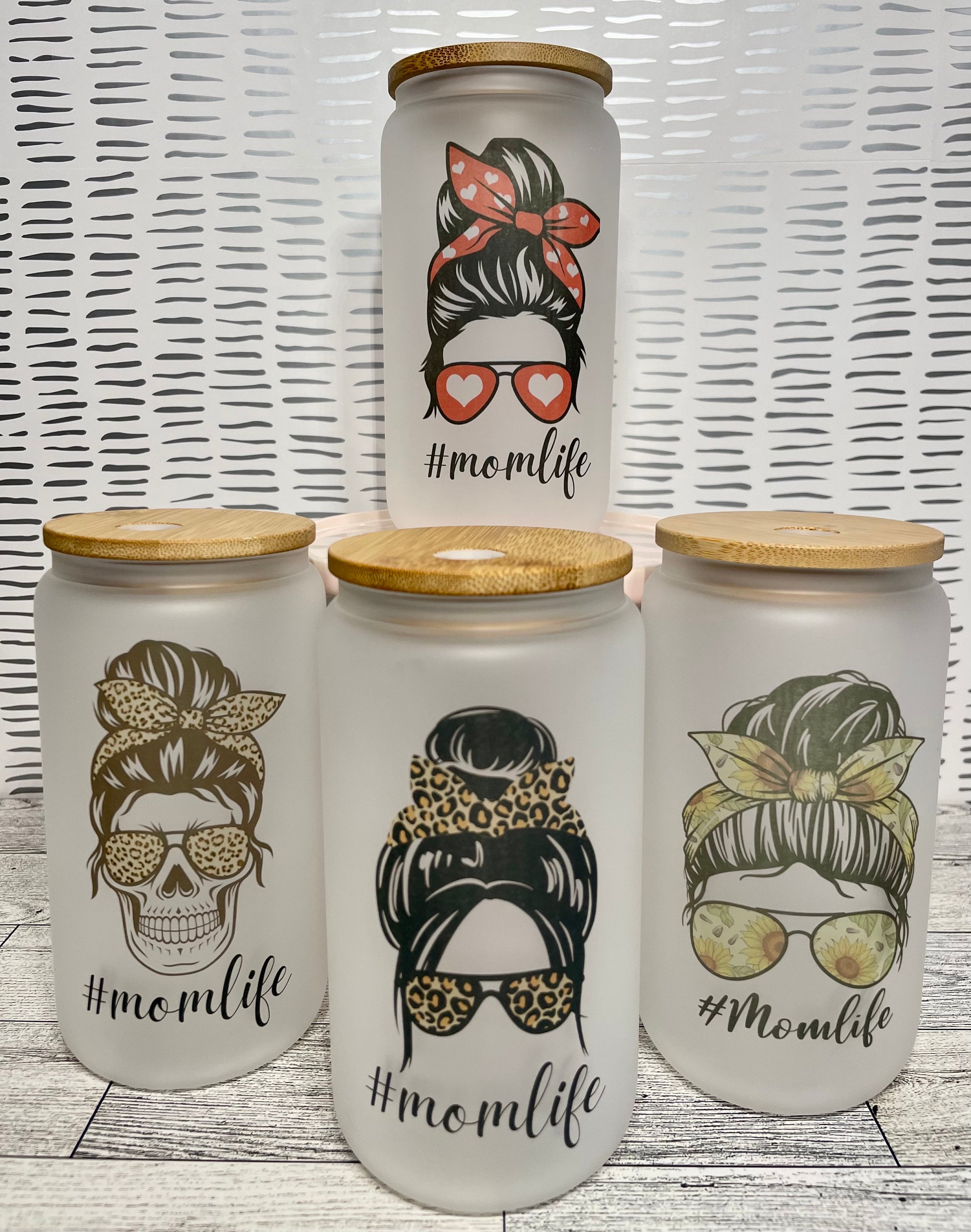 Mom Life Glass | #momlife Beer can glass | Coffee lover | Mothers Day gift | Sublimation glass cup