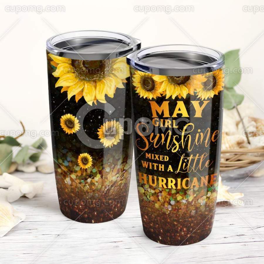 May Girl Sunshine Mixed With Little Hurricane Stainless Steel Insulated Tumbler Cup 20Oz