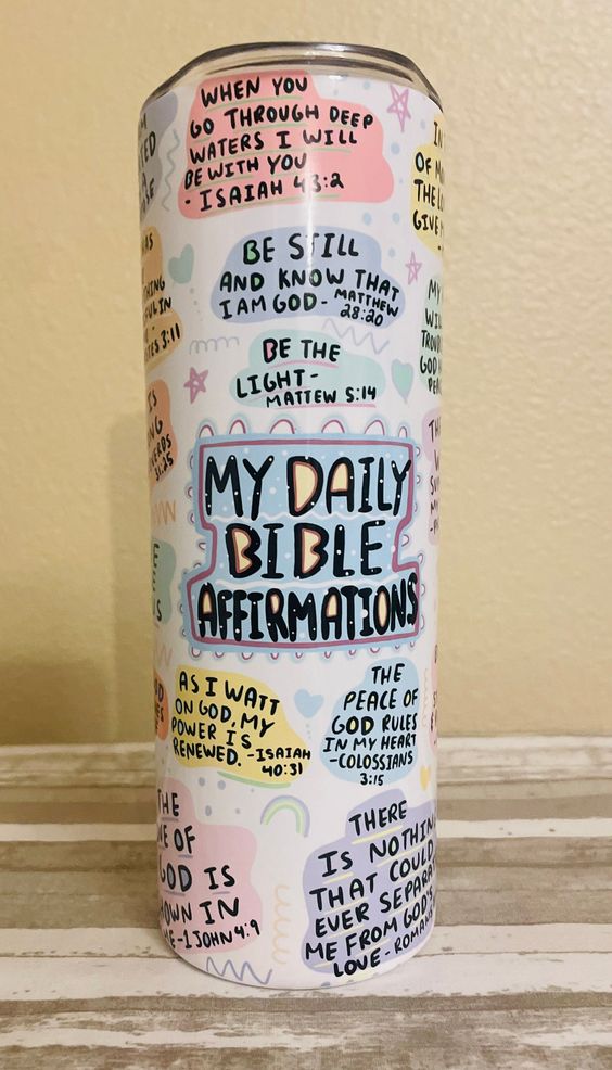 Daily Bible Verse Tumbler, Positive Mindset Tumbler, Inspirational Tumbler, Motivational Tumbler