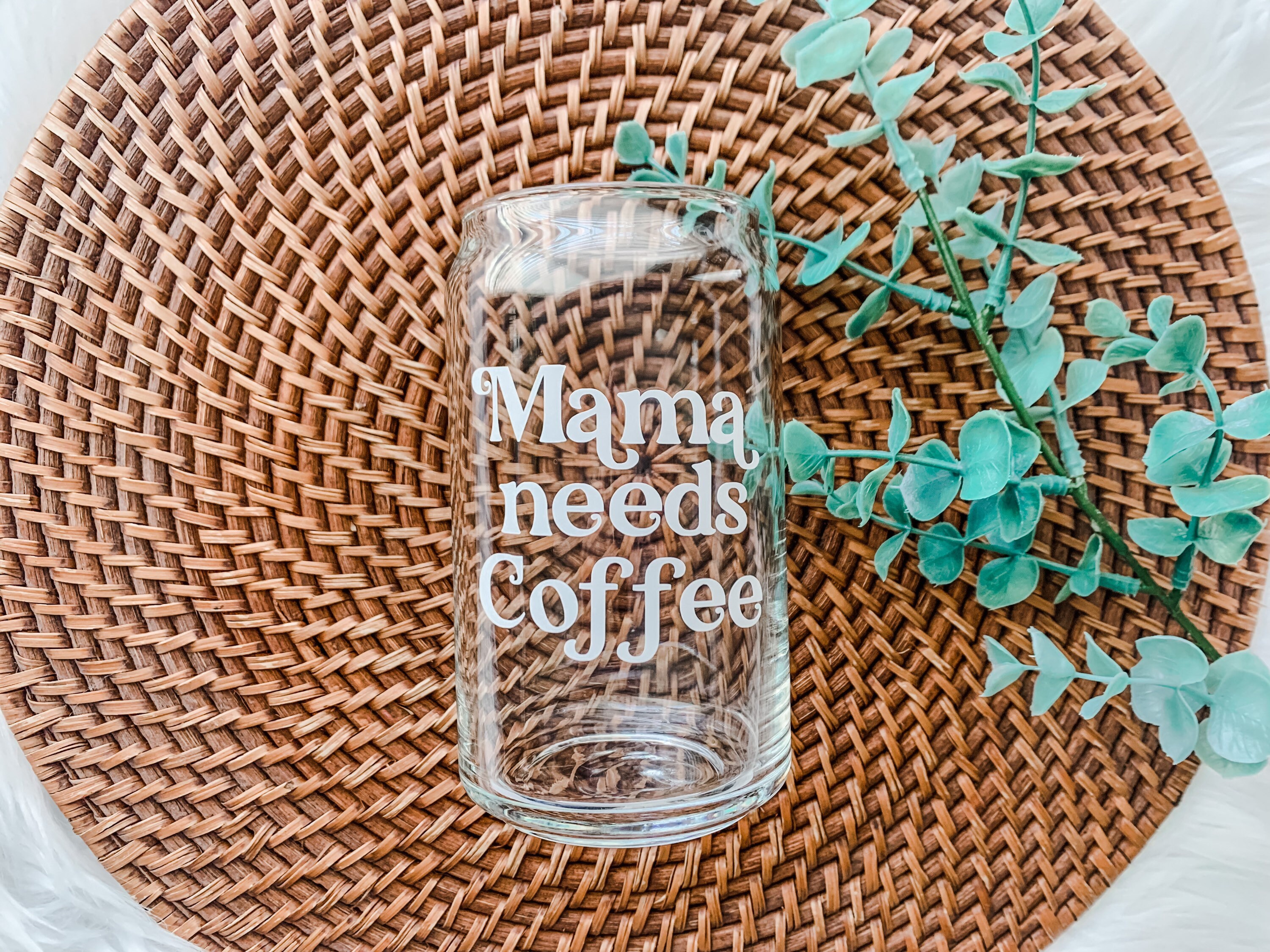 Mama Needs Coffee Beer Can Glass  |  Iced Coffee Can  |  Beer Can  |  Iced Coffee Glass  | Glass Cup  |  Gift For Her