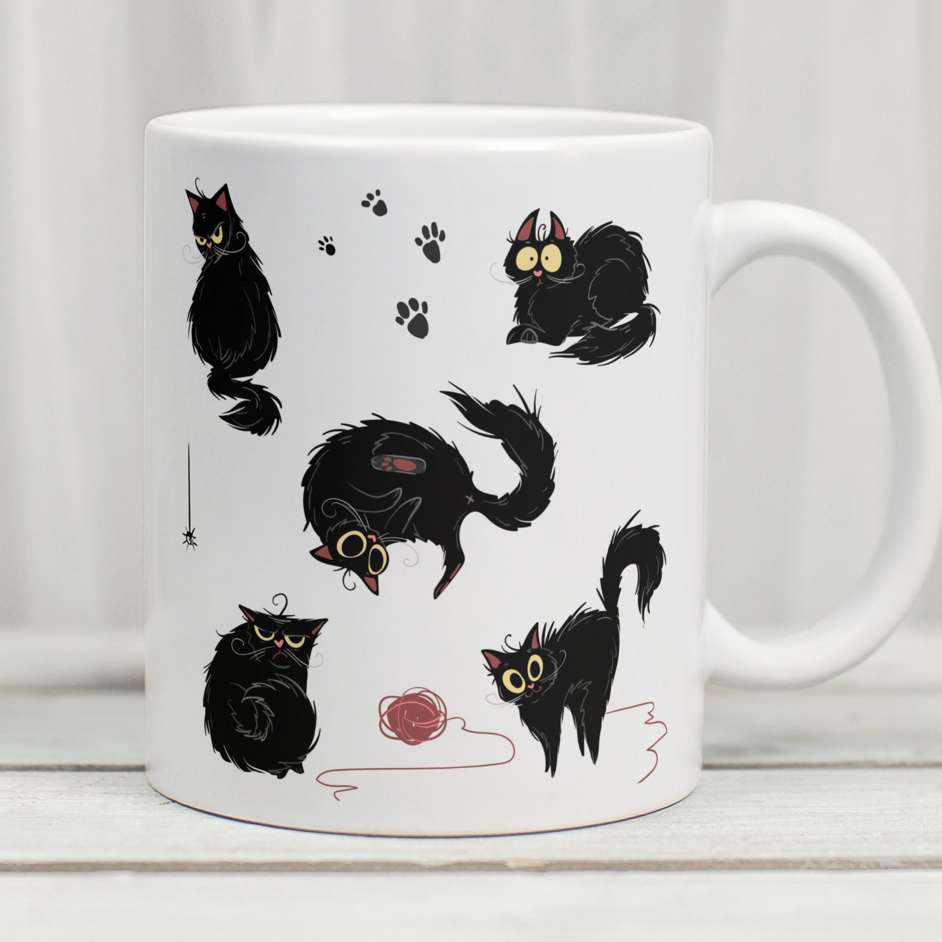 Black Cat Mug, Funny Black Cat Mug, 11oz Coffee Mug With Black Cats, Funny Cat Mug, Black Cat Coffee Mug, Mugs With Cats, Black Cat Gifts