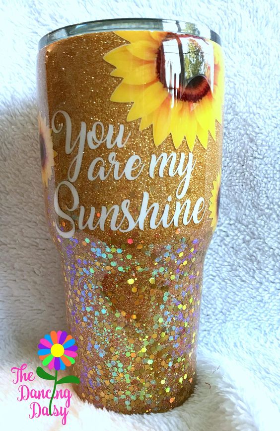 Sunflower Glitter Tumbler