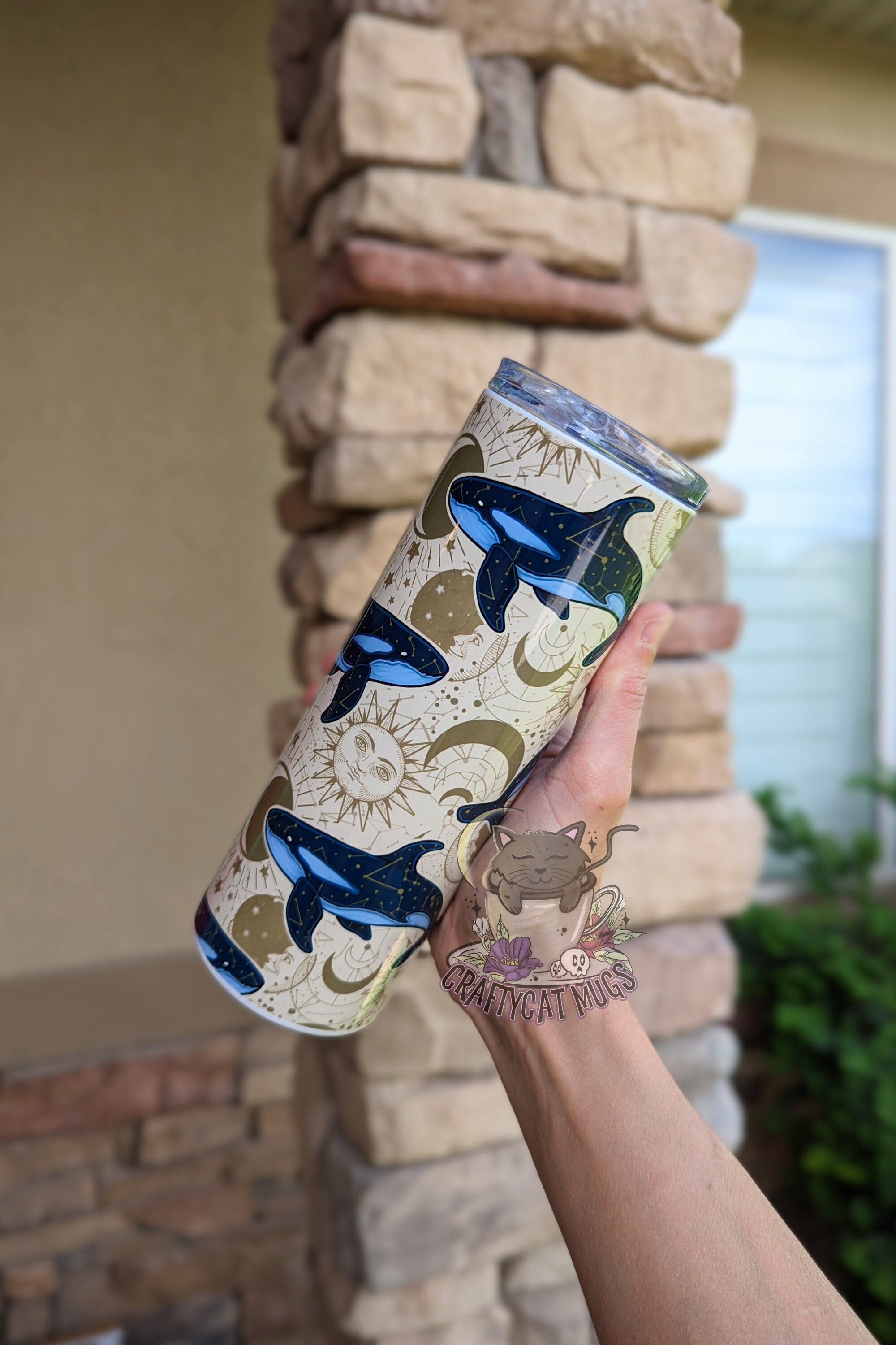 Beautiful Orca Celestial Scene Tumbler | Celestial Tumbler | Whale Cup