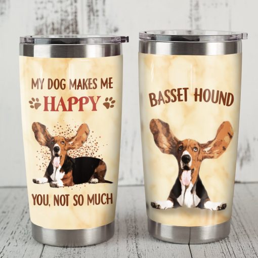 Basset Hound Dog Steel Tumbler, Gift For Sister, Mother Of The Bride Gifts, Birthday Gift, Best Gifts For Mom, Gift Ideas For Wife