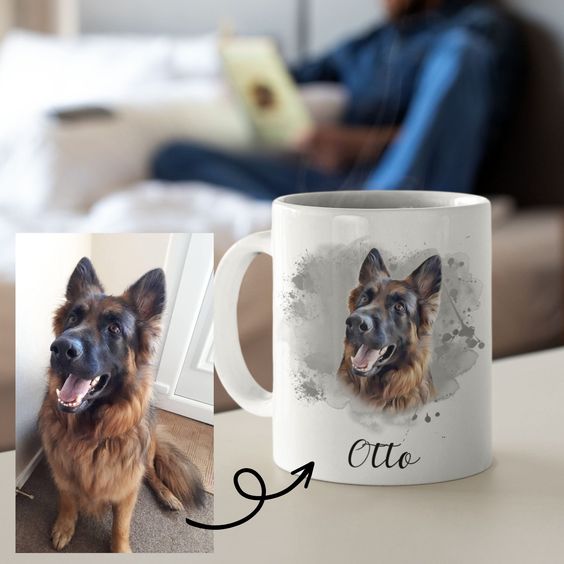 Personalized Dog Mug, Custom Dog Coffee Cup Mug