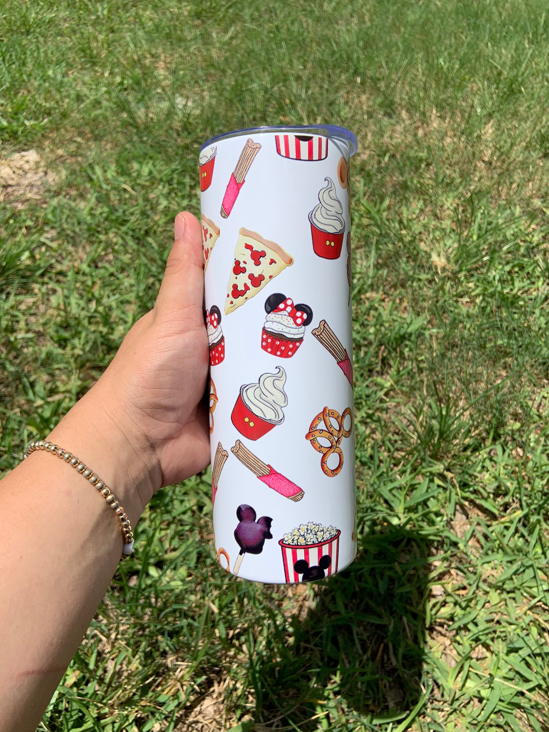 Disney snacks tumbler, Disney Inspired tumblers, Stain steal Tumblers, Disney park snacks