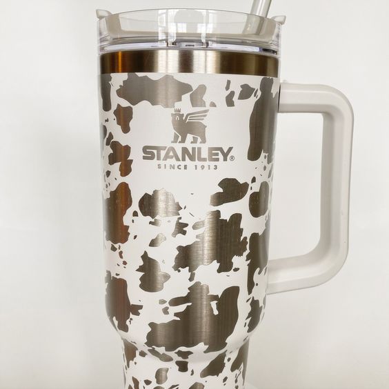 Cow Print Engraved Stanley Adventure Quencher Tumbler