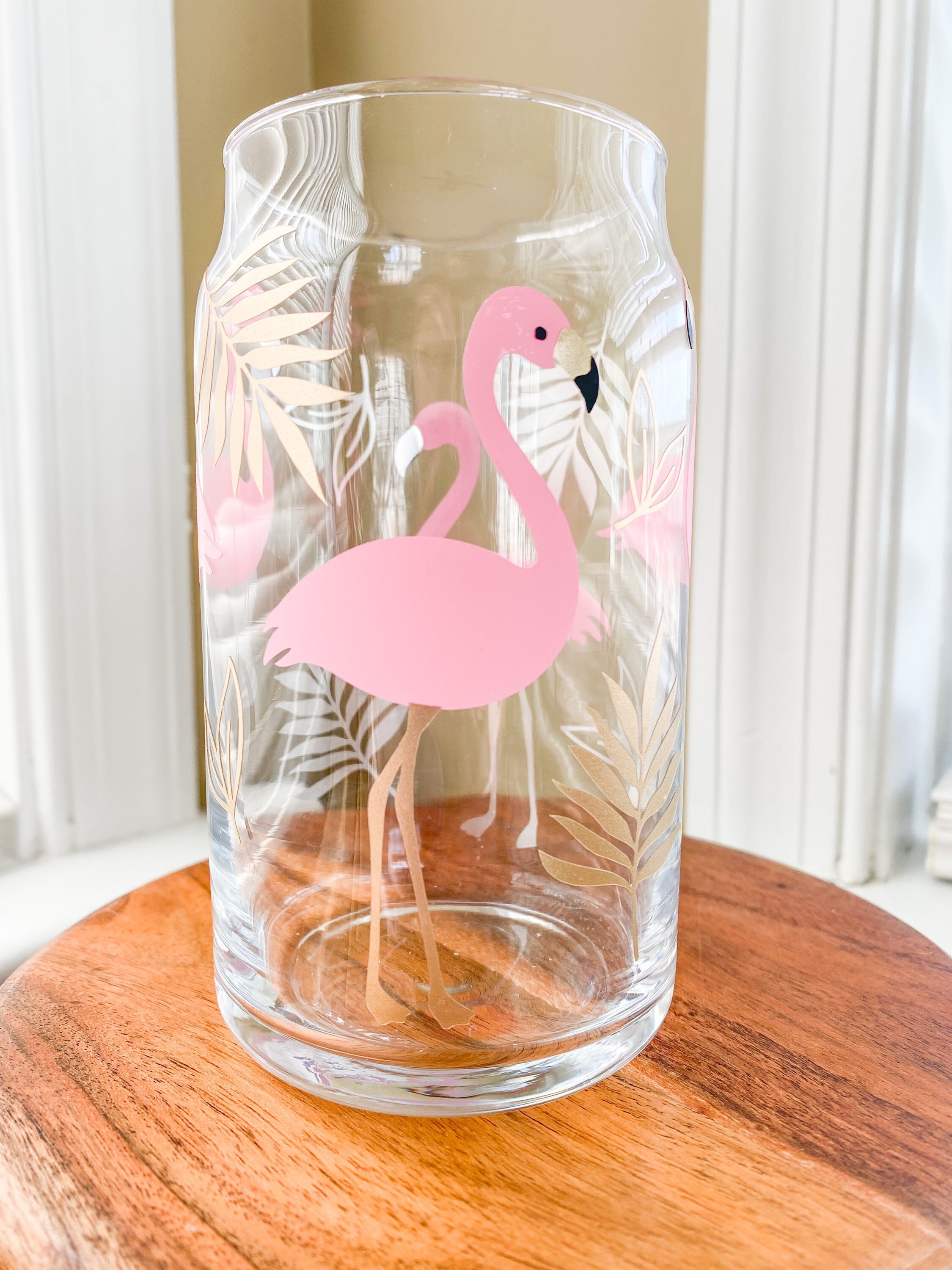 Flamingo Beer Can Glass, Flamingo Coffee Cup, Flamingo Coffee Glass, Iced Coffee Cup, Summer Coffee Cup, Gifts for Her