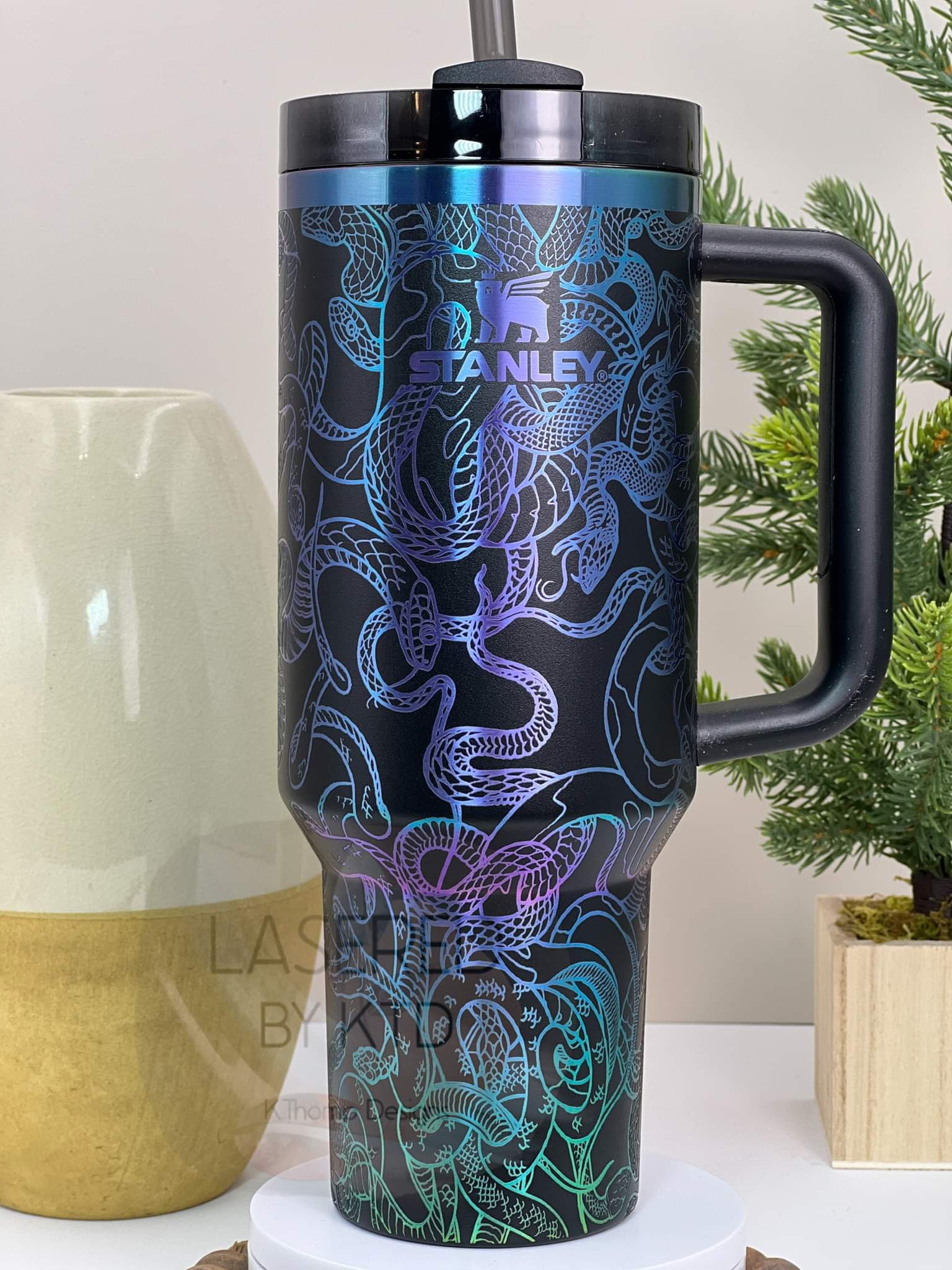 Snakes Snakes Snakes Laser Engraved 40oz Tumbler with Handle Lid and Straw, Custom Engraved Seamless Tumbler, Double Wall Insulated Cup