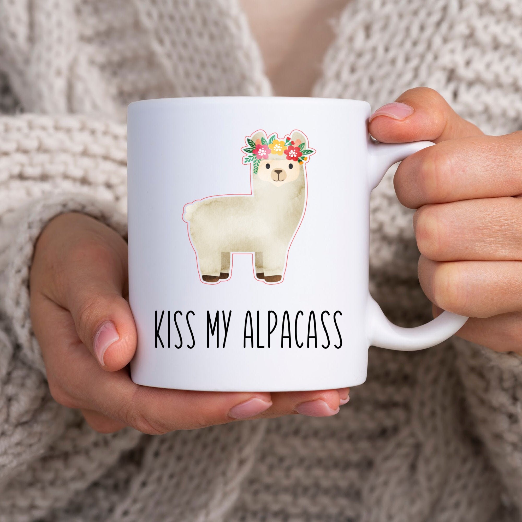 Kiss My Alpaca Coffee Mug | Llama Coffee Mug | Alpaca Face | Alpaca Back | Funny Animal | Christmas Gift | Gift for her | Gift for Him