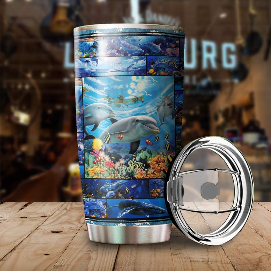 Beautiful Dolphin Stainless Steel Tumbler