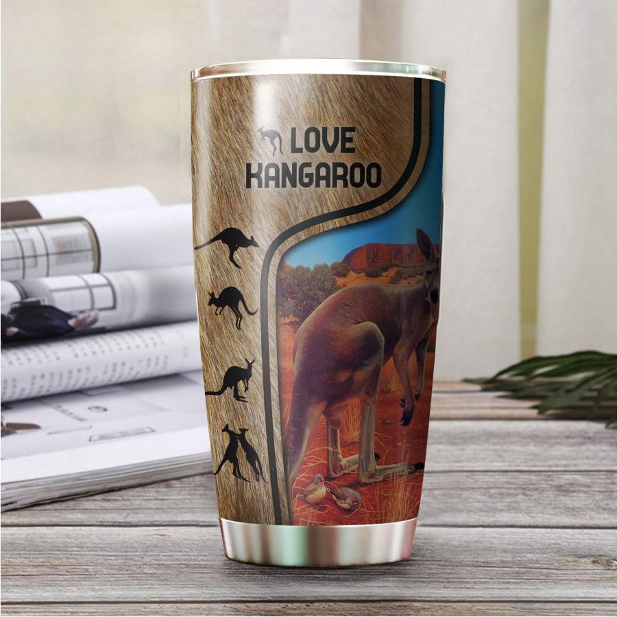 Beautiful Kangaroo Stainless Steel Tumbler